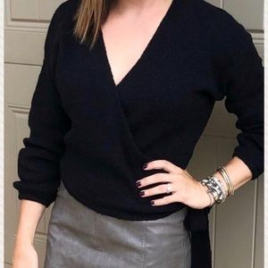 HYFVE Black Wrap-Around Sweater